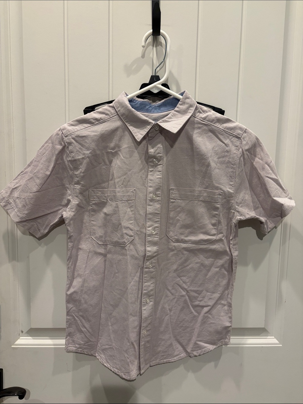 Boy's Short-Sleeve Button-Up Shirt - Light Lavender